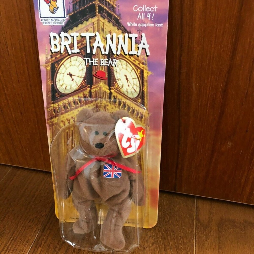NIB '99 Britannia the Bear McDonalds Retired Ty Teenie Original Beanie Baby Rare